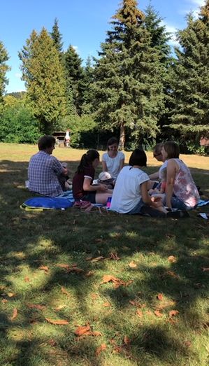 Familien beim Picknick